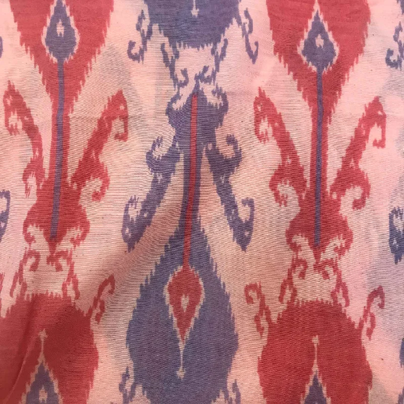 Pink Ikat Muslin Silk Fabric