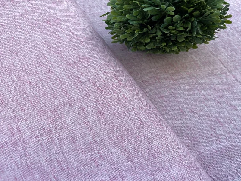 Pink Self Textured Linen Fabric