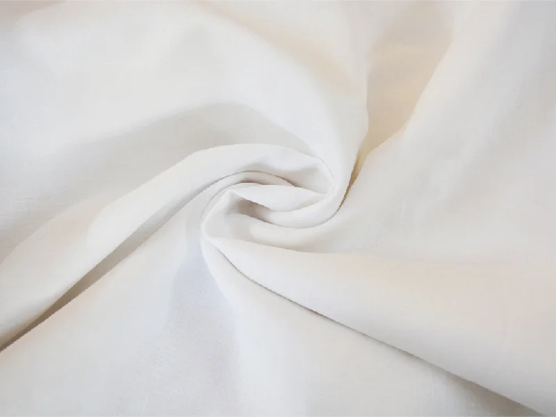 White Pure Linen Fabric - 60 Lea