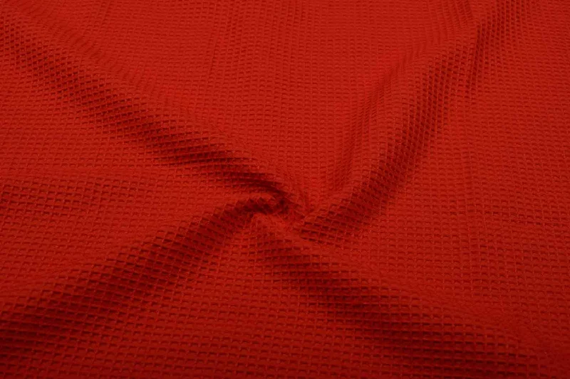 Red Textured Knit Fabric