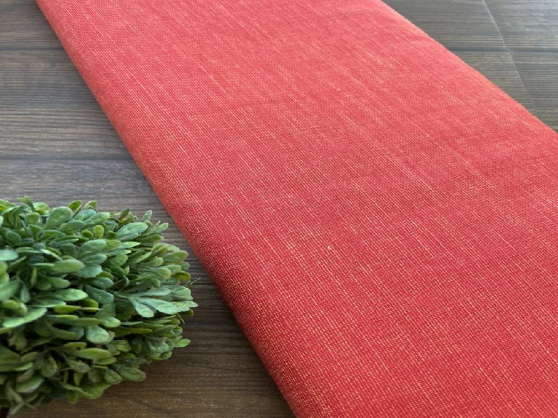 Red Textured Linen Fabric