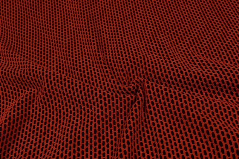 Rust & Black Basket Weave Knit Fabric