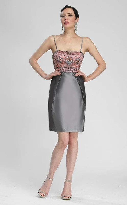 Sue Wong Sleeveless Embellished Bodice Empire Taffeta Dress N3434 - 1 pc Charcoal In Size 6 Available