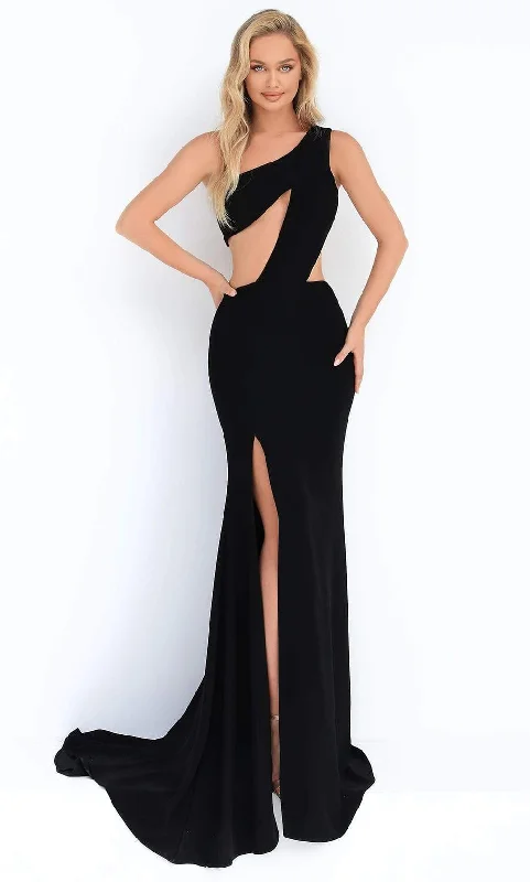 Tarik Ediz - 50861 Asymmetrical Cutout High Slit Dress