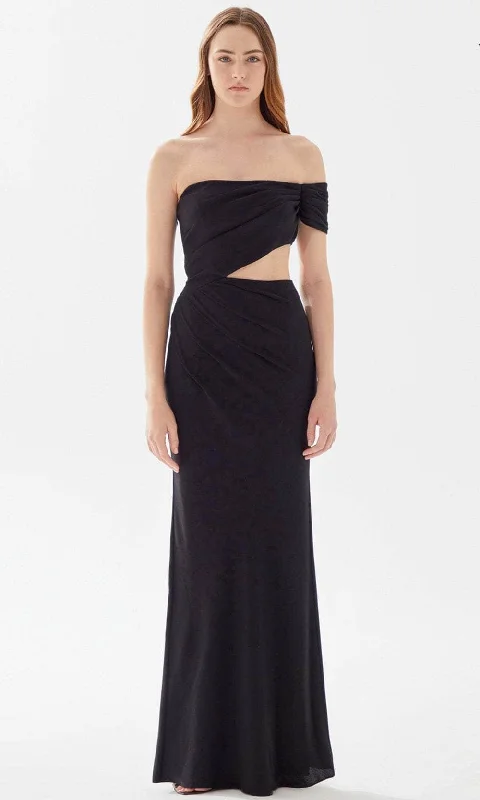 Tarik Ediz 52083 - Cutout Midriff Sheath Prom Dress