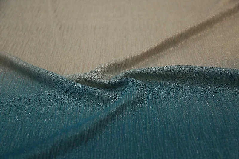 Teal & Golden Ombre Dyed Knit Fabric