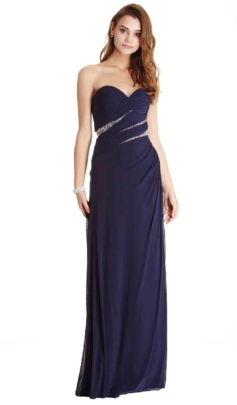 Trevi Collection - Diagonally Embellished Affordable Prom Dress