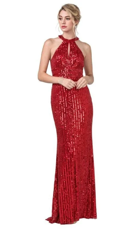 Trevi Collection - L2391 Halter Sheath Sleeveless Dress