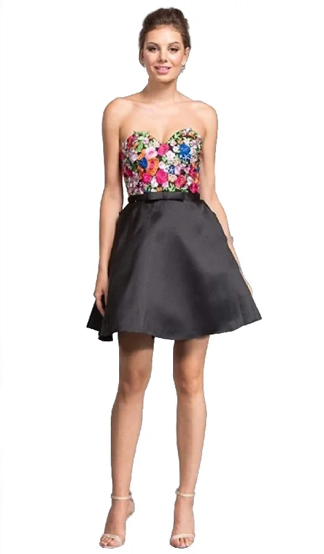 Trevi Collection - Trevi Collection Multi-Colored Embroidered Homecoming Dress