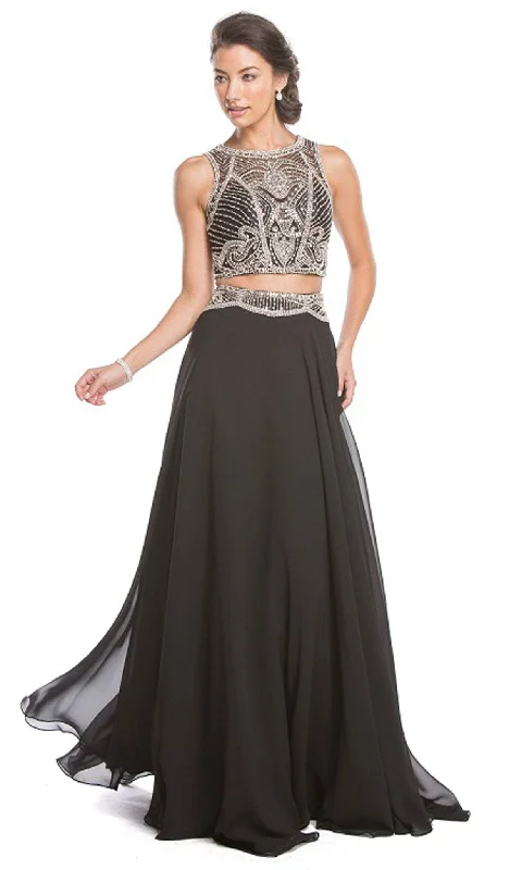 Trevi Collection - Two Piece Embellished Prom Dress