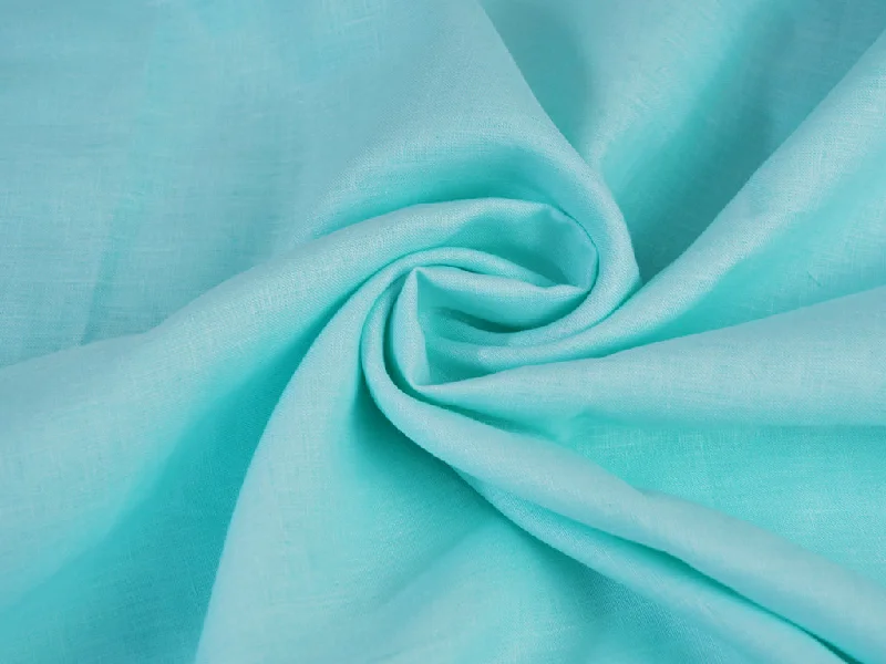 Turquoise Blue Pure Linen Fabric - 60 Lea