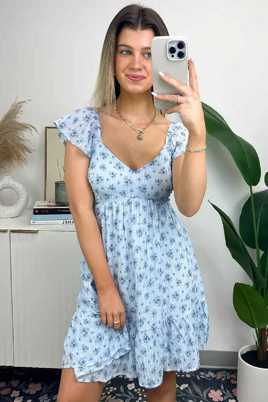 Adorable Dreams Floral Ruffle Sweetheart Dress - FINAL SALE