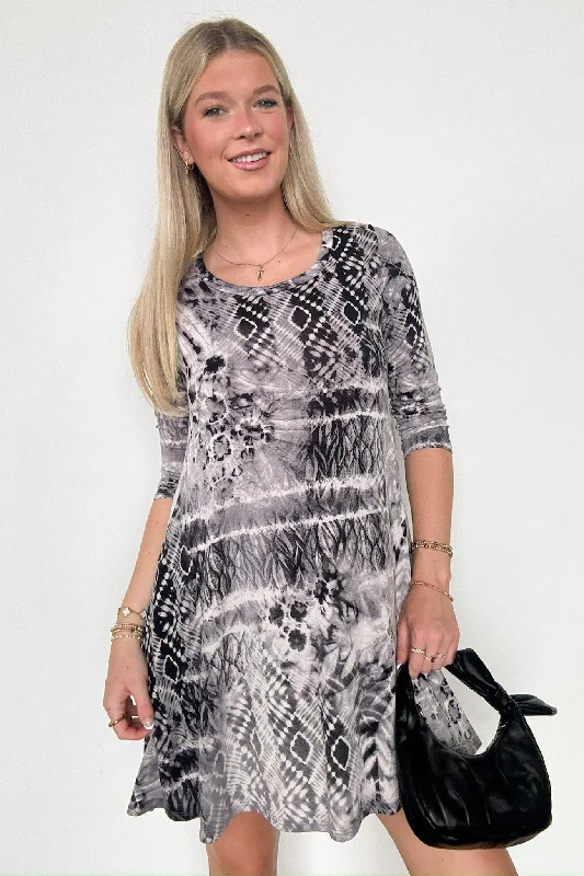 Definite Drama Abstract Print Shift Dress - FINAL SALE