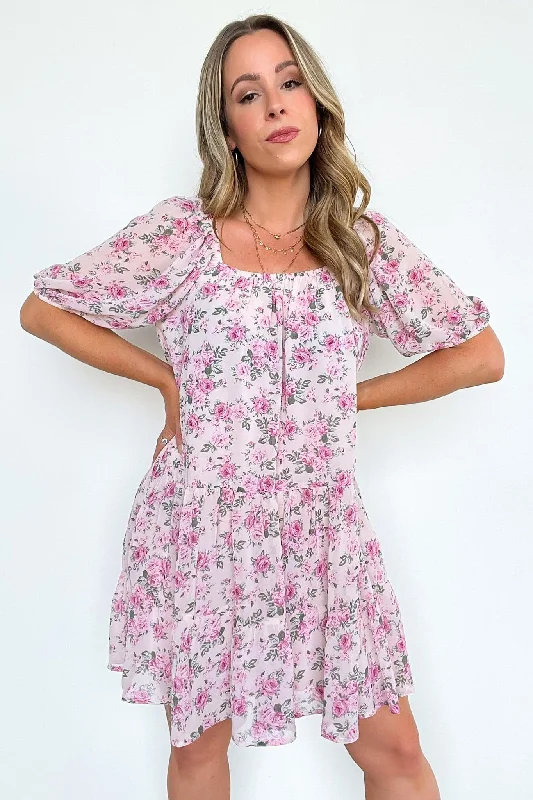 Passionate Ease Floral Ruffle Tunic Dress - FINAL SALE