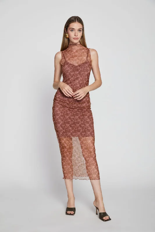 Bailey 44 Saturn Mesh Dress in Ikat Animal Print