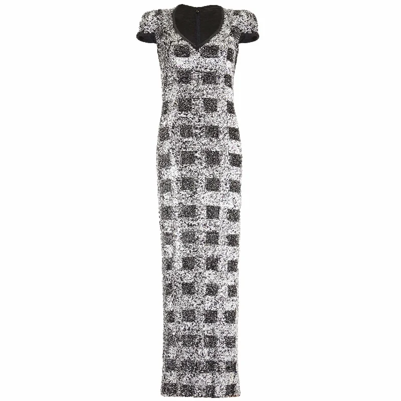 1970s Early 1980s Demi Couture Andre Laug Monochrome Sequin Dress