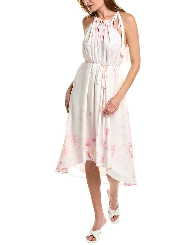 BCBGMAXAZRIA Gathered Halter Midi Dress