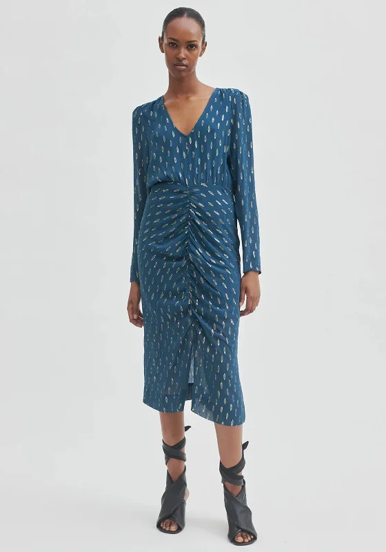 Second Female Chavella Midi Dress, Stratified Sea