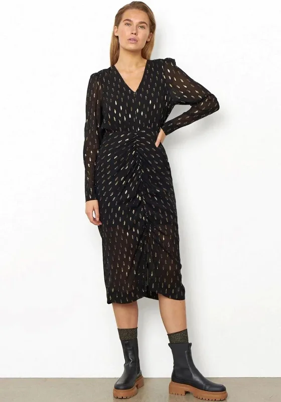 Second Female Chavella Midi Dress, Black