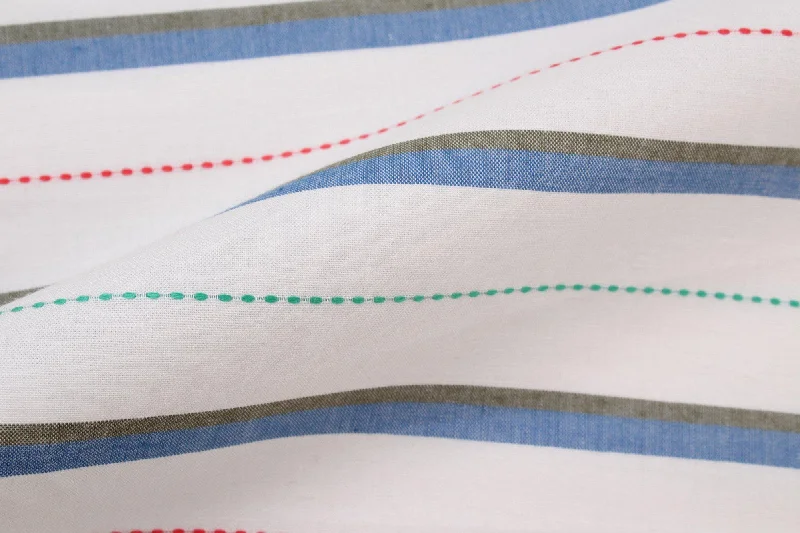 Striped Shirting With Stitches, 100% Cotton