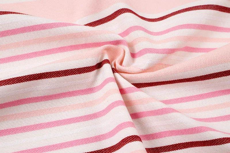 Cotton Blend Shirting - Pink Stripes