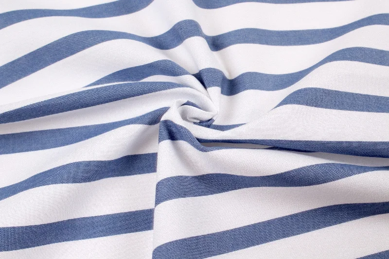 Cotton Shirting - Blue and White Stripes