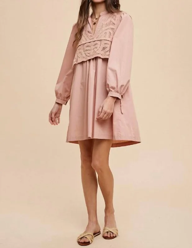 Harper Shirt Dress In Blush