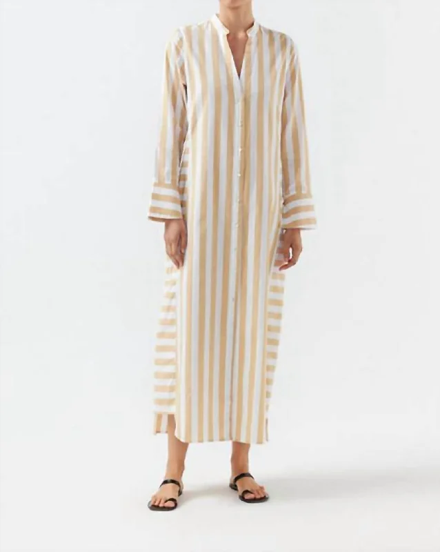 Jude Shirtdress In Sand Stripe