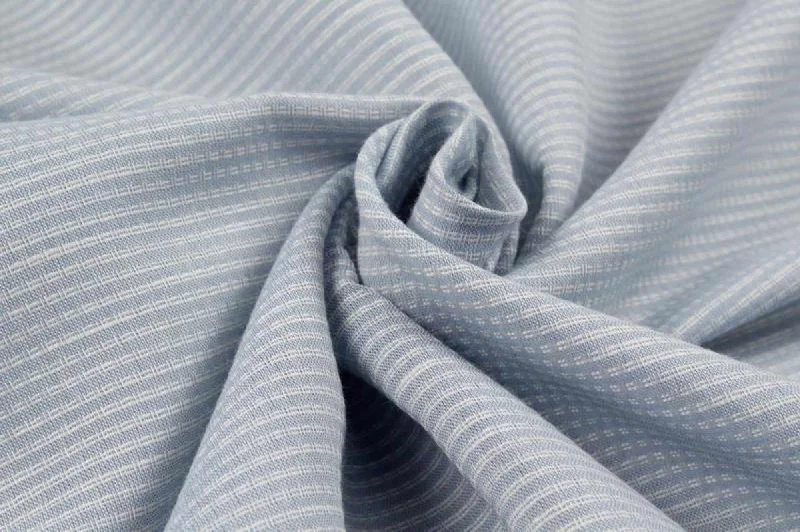 Micro-Stripes Linen Cotton Shirting - Blue