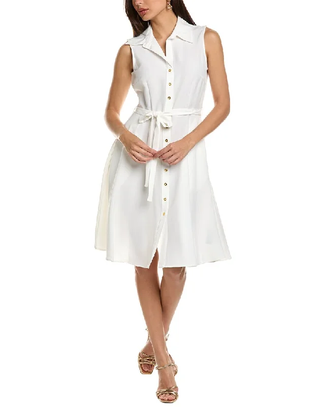 Sharagano Tie Waist Shirtdress